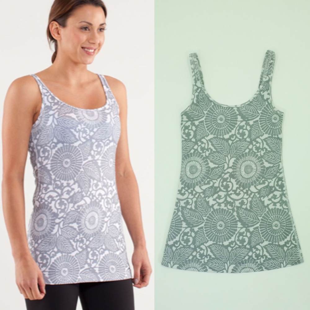 Lululemon Gray Floral Tank | Daily Tank